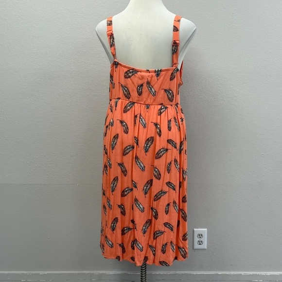 Torrid Coral Feather Cross Hatch Pinafore Midi Dress - Size 26 (4) - Picture 5 of 7